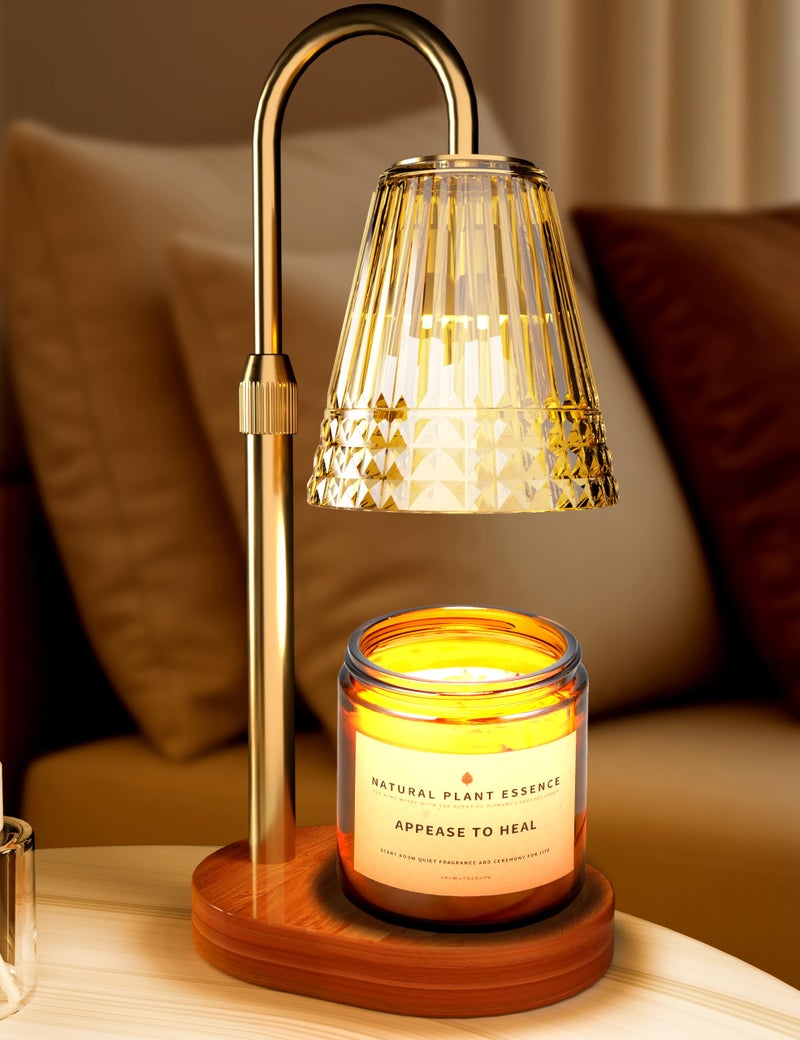 Kovryx Candle Warmer Lamp with Timer Dimmer: Height Adjustable Wax Melt Warmer for Scented Jar Candles with 2 Bulbs, Valentine's Day Gifts for Women Mom, Birthday House Warming Gifts New Home Room Decor - Image 1