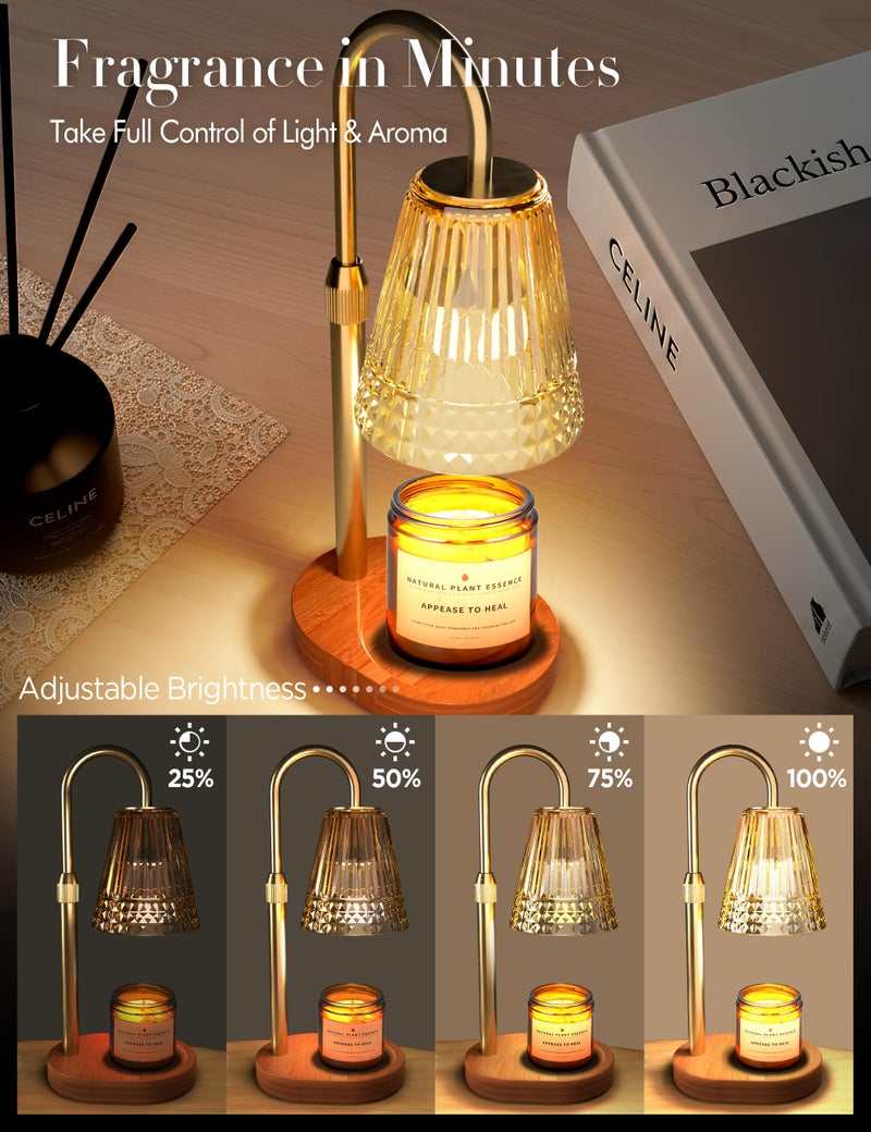 Kovryx Candle Warmer Lamp with Timer Dimmer: Height Adjustable Wax Melt Warmer for Scented Jar Candles with 2 Bulbs, Valentine's Day Gifts for Women Mom, Birthday House Warming Gifts New Home Room Decor - Image 4