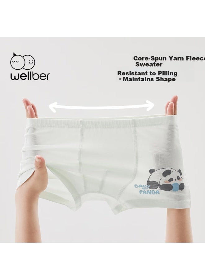 Wellber Kids Boys 4-pack Cotton Underwear A-class Boxer Briefs Fun Panda Set Size 130 - Image 2