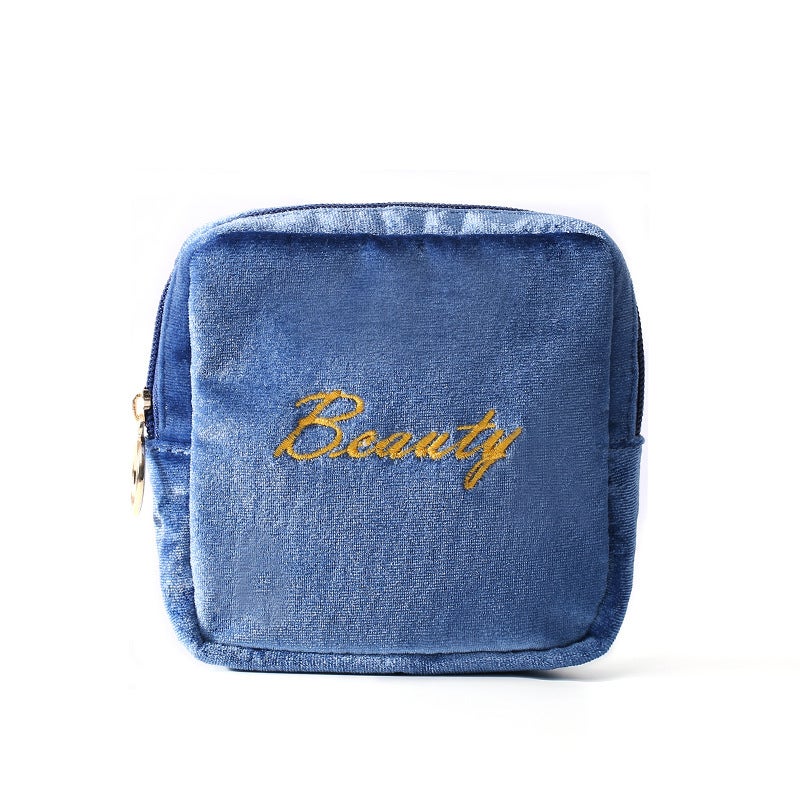 Carry-on Big Auntie Towel Storage Bag Portable Sanitary Cotton Storage Bag Sanitary Napkin Finishing Bag Travel Moon Bag for Women Blue