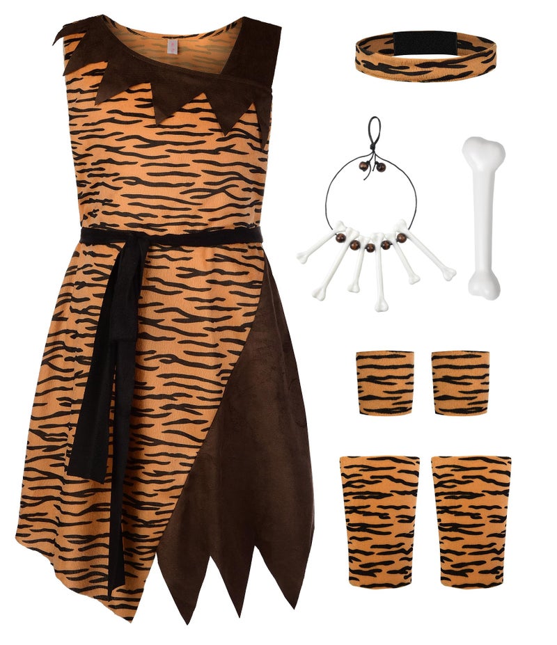 ReliBeauty Caveman Costume Kids with Accessories Dress up Halloween Historical Birthday100 - Image 2