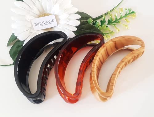 BIRDWARE Imported Acrylic Stone Butterfly Big Size Hair Clips for Women (Pack of 3, D-shape) - Image 1