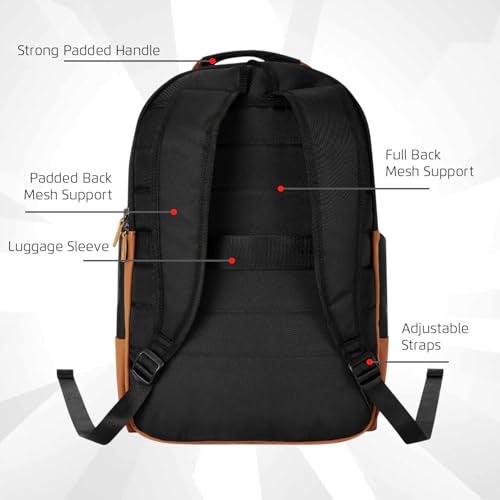 Safari Dart 3 24L College backpack, 2 compartments, 17" laptop compatible, Smart trolley sleeve, Front pocket, college backpack bags for women and men, travel bag, Ideal for Students, Color - Black - Image 2