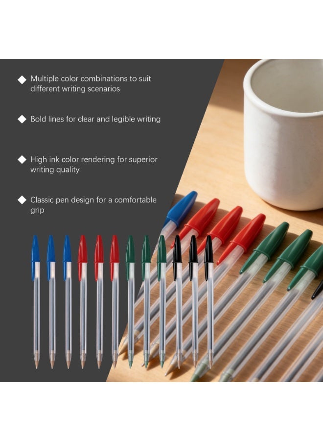 Blue Ballpoint Pens Bulk - 12 Pack Smooth Writing Pens with Translucent Barrel, Bold Point Vivid Ink Pens for Office, School & Home, Ideal for Teachers, Students & Daily Use - Image 4