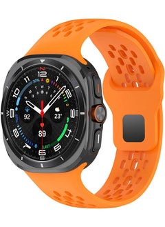 ZORE Galaxy Watch Ultra 47MM KRD-119 Perforated Design Silicone Strap-Orange  - Image 1