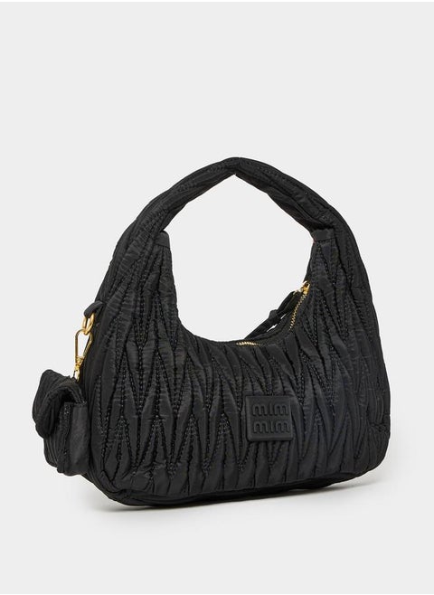 Take Two Quilted Hobo Bag with Zip Closure