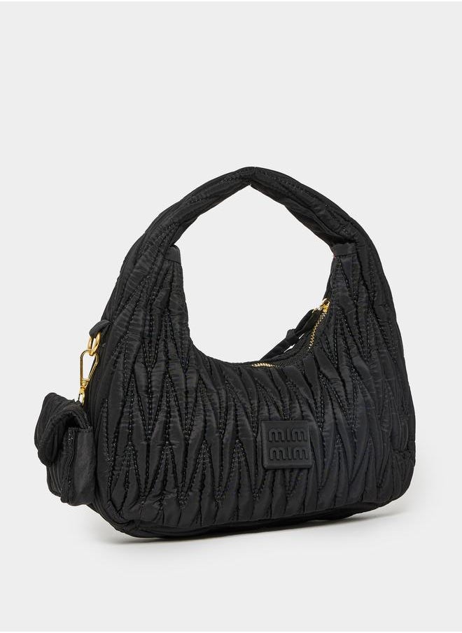 Take Two Quilted Hobo Bag with Zip Closure