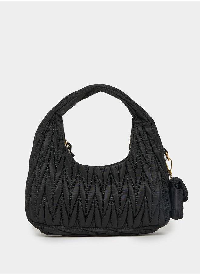 Take Two Quilted Hobo Bag with Zip Closure