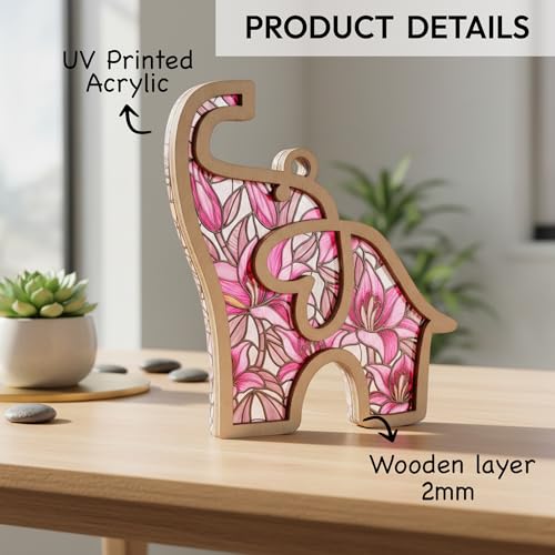 Sensemory Best Friend Birthday Gifts, Friendship Elephant Ornament, Elephant Gift for Women, Unique for Friends, Birthday for Friends (Pink) - Image 4