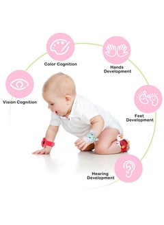 Jerify 4 Pieces Baby Wrist Rattles Animal Pattern Newborn Rattle Foot Rattles Toy For Babies Boy Girl Infant Birthday Gifts Educational Toys 4 Designs (Sheep Dog Chick Monkey)  - Image 5