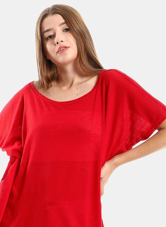 kady Jamila Women Solid Pattern Cover Up With Decorated FringesWomen ,red-3XL-4XL - Image 4