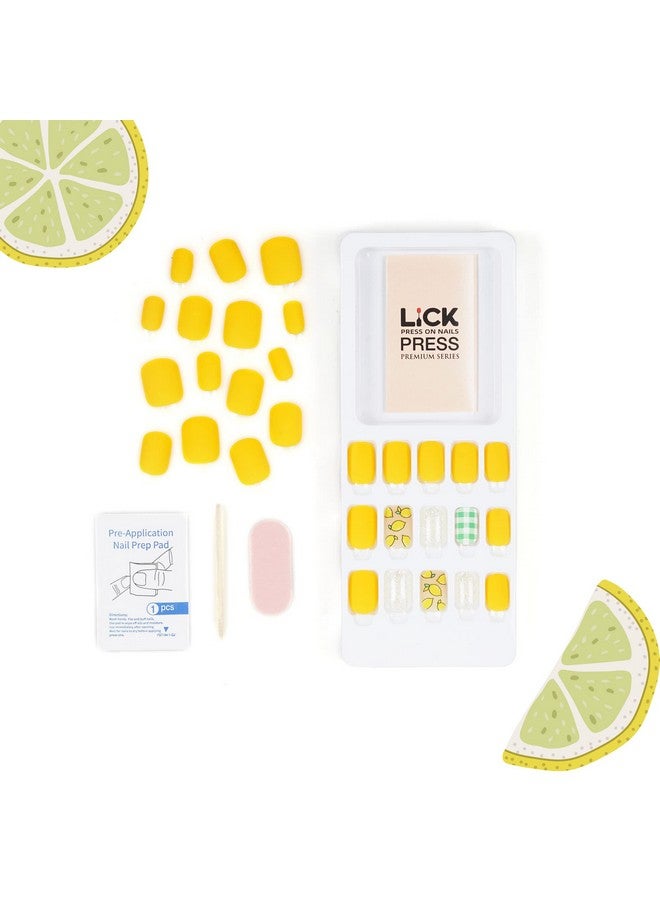 LICK Matte Yellow Shade Artificial Nails, Nail Extension Kit, French Nails, Fake Reusable Press On Nails, Nail Art Set, False Nails Set Of 30 Pcs (No Glue Needed) - Image 3