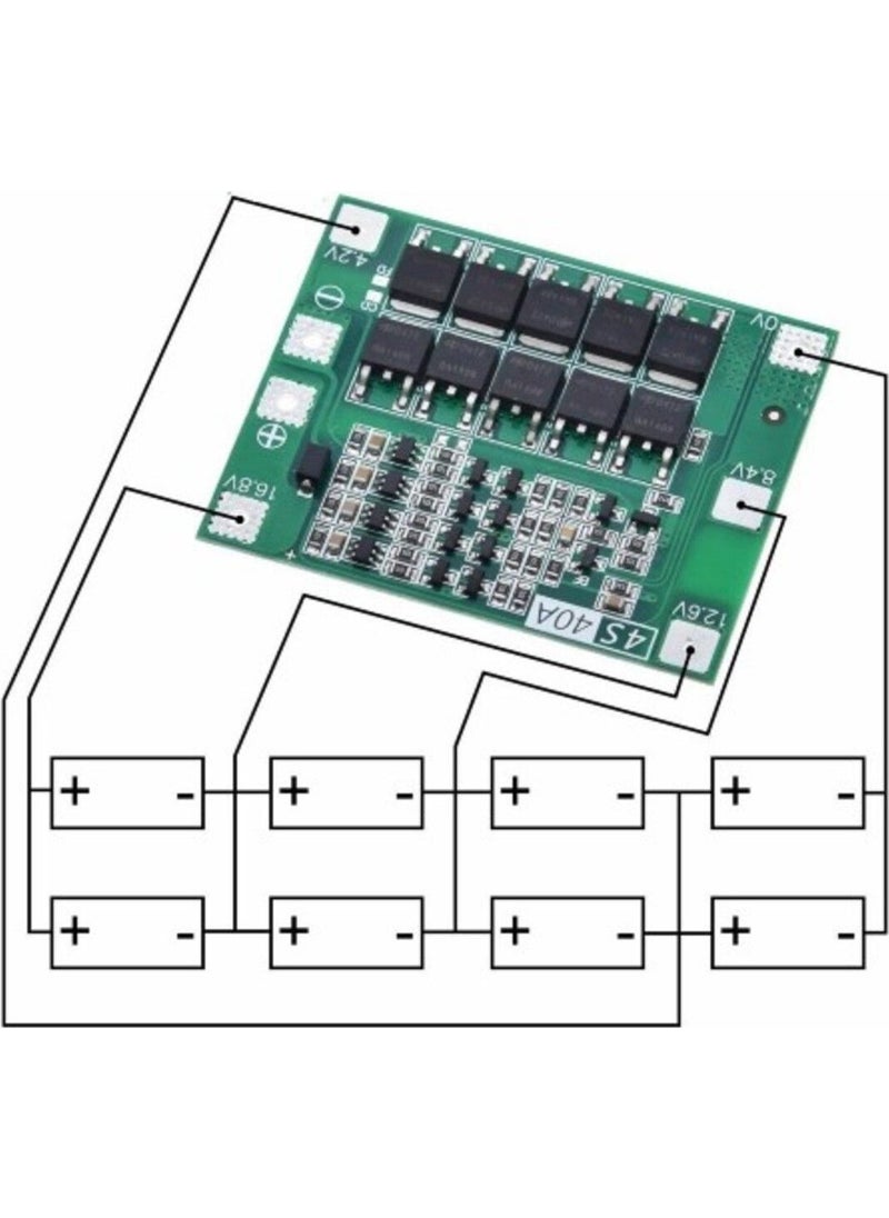ROBIZ - 4s 40A Lithium Battery Bms Protection Board Standard Version Battery Li-Ion 18650 16.8V - Image 1