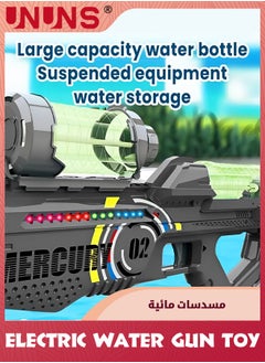 UNUNS Electric Water Gun Toy,Automatic Super Soaker Water Guns With LED Light,High Capacity,Long Distance Squirt Gun,Pulse Water Bullet Firing,Blaster Shooting Game,Summer Pool Beach Party Water Toy,Grey  - Image 5