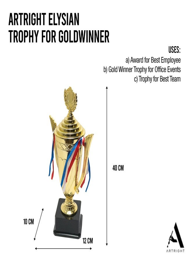 ArtRight Elysian Trophy for Sports, Office and Events | Golden Winner Trophy for Cricket, Football, Office and Corporate Team Events | Award for Best Employee & Winning Team - Image 2