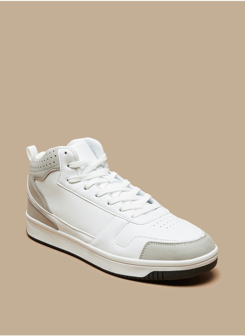LBL by Shoexpress Mens Perforated Casual Sneakers with Panel Detail and Lace-Up Closure  - Image 3