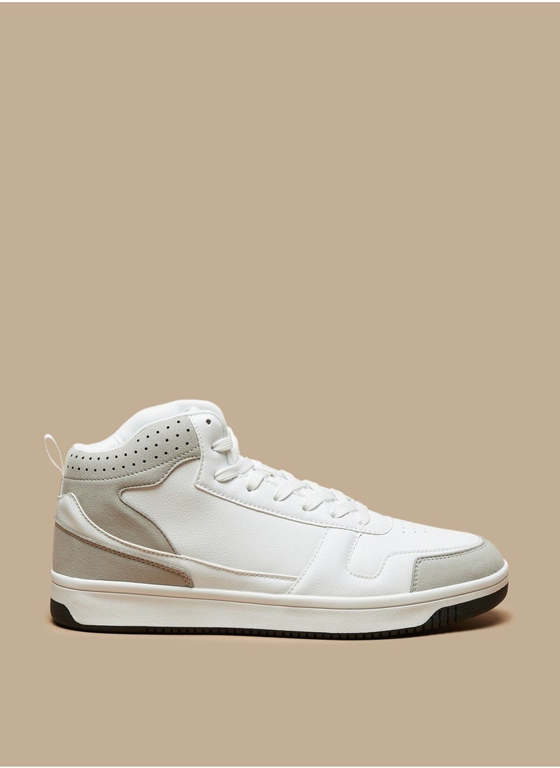 LBL by Shoexpress Mens Perforated Casual Sneakers with Panel Detail and Lace-Up Closure  - Image 1