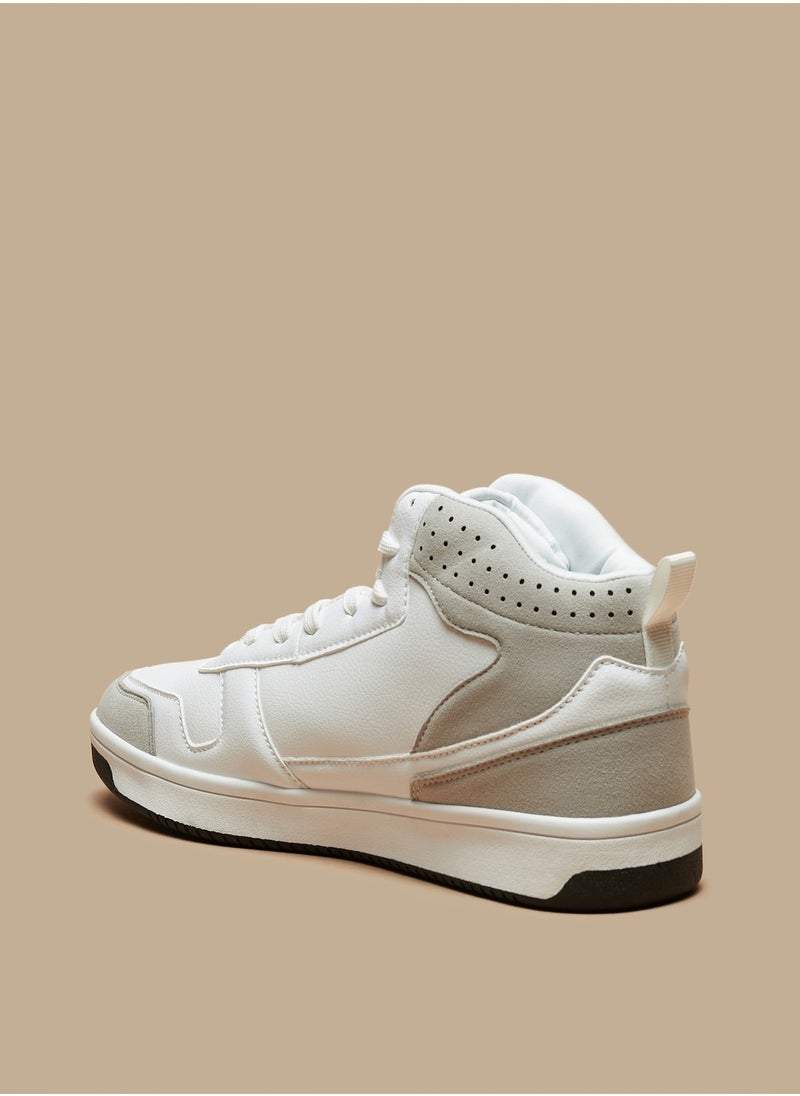 LBL by Shoexpress Mens Perforated Casual Sneakers with Panel Detail and Lace-Up Closure  - Image 2