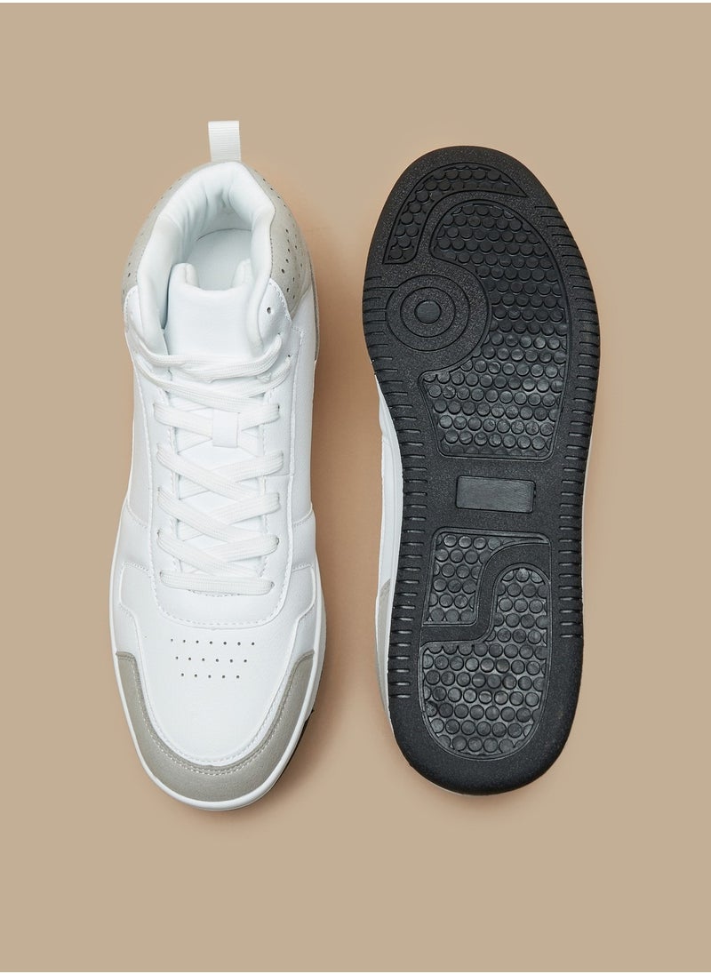 LBL by Shoexpress Mens Perforated Casual Sneakers with Panel Detail and Lace-Up Closure  - Image 4