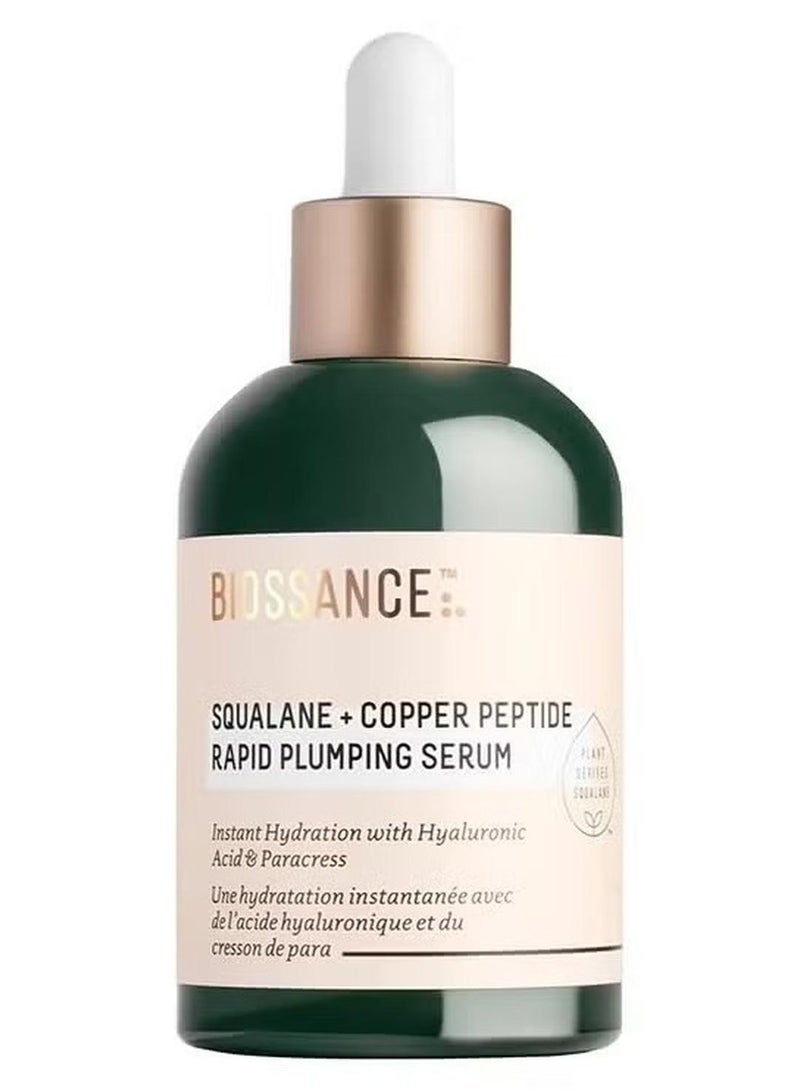 BIOSSANCE Squalane + Copper Peptide Rapid Plumping Serum, Powerfully Hydrating Face Serum that Instantly Plumps and Firms with Collagen Boosting Copper Peptides, 50ml / 1.69 fl oz - Image 1