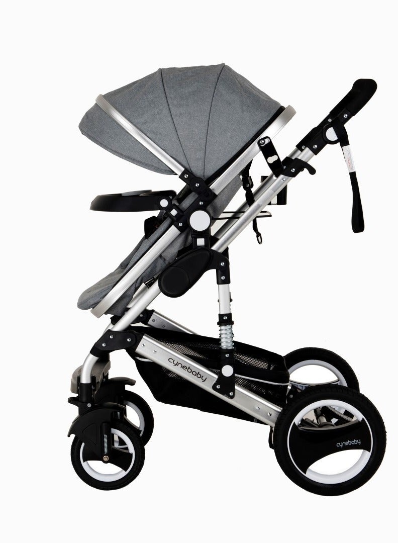 ساين بيبي سيينبيبي 7 رمادي - عربة فاخرة 3 في 1 - Image 2