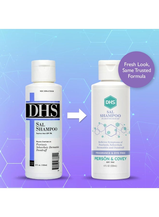 DHS SAL Shampoo - Maximum Strength Shampoo for Psoriasis, Eczema, and Dandruff / Medicated Anti-Dandruff Shampoo Reduces Oil, Treats Itchy Scalp with Salicylic Acid / PBA-free, Fragrance-free / 4oz - Image 2