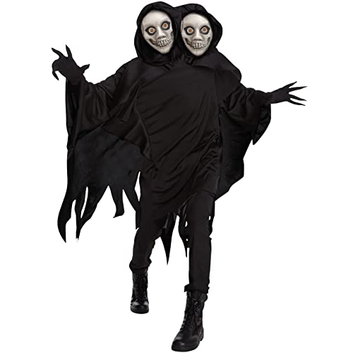 Morph Ghoul Costume Adult, Grim Reaper Costume, Soul Taker Ghost, Scary Mens Dementor Halloween Monster Ghost Wendigo Outfit, Large - Image 1