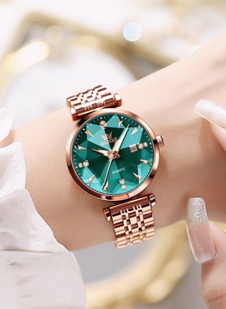 OLEVS 5536 Women's Watch High Quality Elegant Jewelry Design 30M Waterproof Quartz Watch Luxury Rose Gold Women's Watch - Image 2