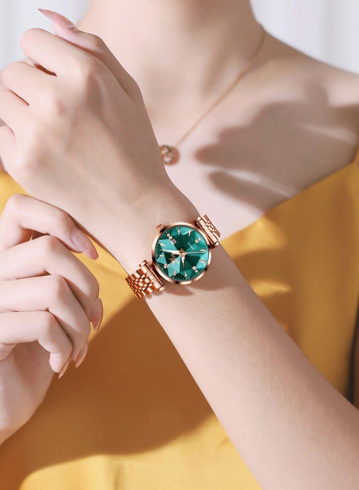 OLEVS 5536 Women's Watch High Quality Elegant Jewelry Design 30M Waterproof Quartz Watch Luxury Rose Gold Women's Watch - Image 4