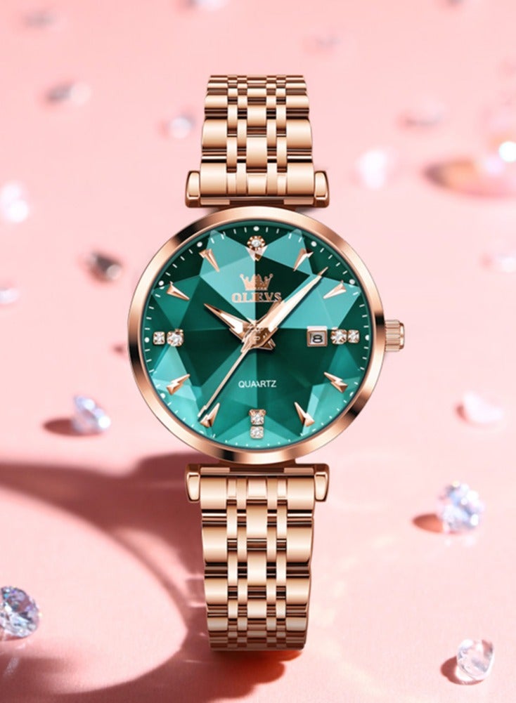 OLEVS 5536 Women's Watch High Quality Elegant Jewelry Design 30M Waterproof Quartz Watch Luxury Rose Gold Women's Watch - Image 5