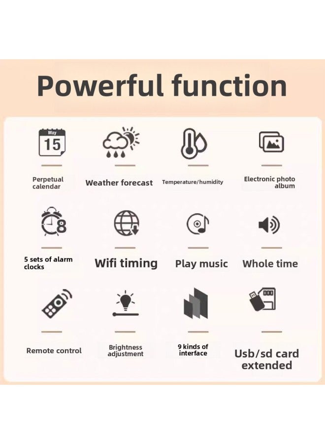 7 Inch/10.1/15.4 Inch Wifi Electronic Perpetual Calendar Time Clock With Temperature And Humidity Display Weather Forecast-Color:10.1-inch White - Image 2