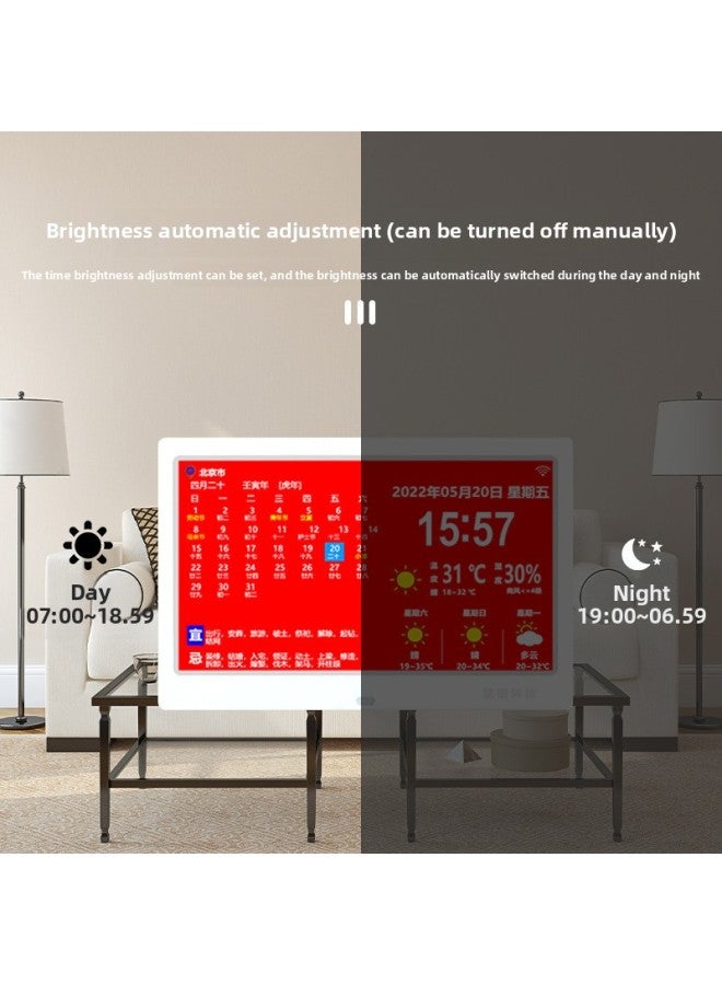 7 Inch/10.1/15.4 Inch Wifi Electronic Perpetual Calendar Time Clock With Temperature And Humidity Display Weather Forecast-Color:10.1-inch White - Image 4