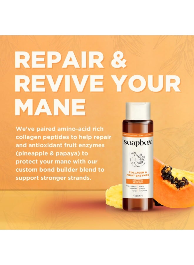 Soapbox Collagen & Fruit Enzymes Repairing Shampoo – Strengthen & Restore Damaged Hair – 473ml - Image 3