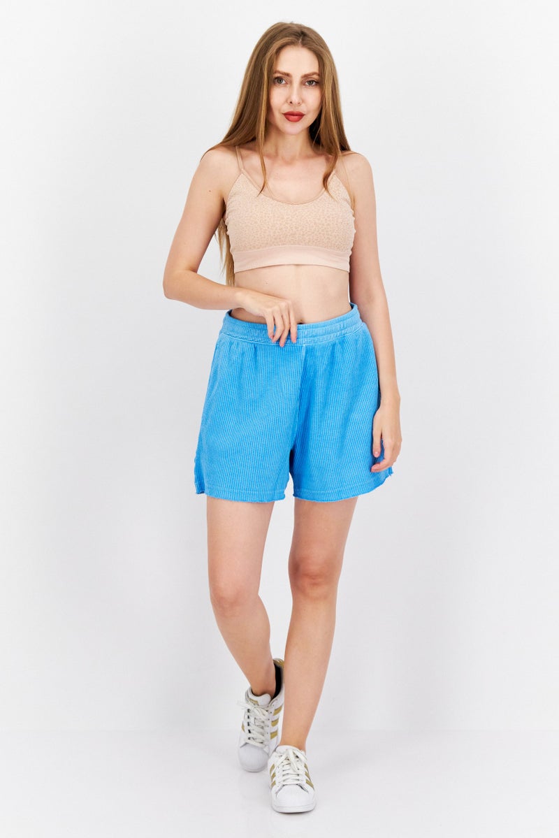 Reebok Women Sportswear Fit Training Shorts, Light Blue - Image 2