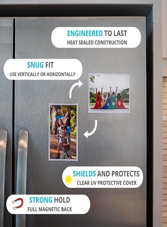 iCONY Magnetic Photo Frames for Refrigerator, Reusable Magnet Fridge Photo Frame for Locker, Office Cabinet, Notice Board, Any Metal Surface, Magnet Image Holder (White, (A4 SIZE) 2 PACK - Image 2