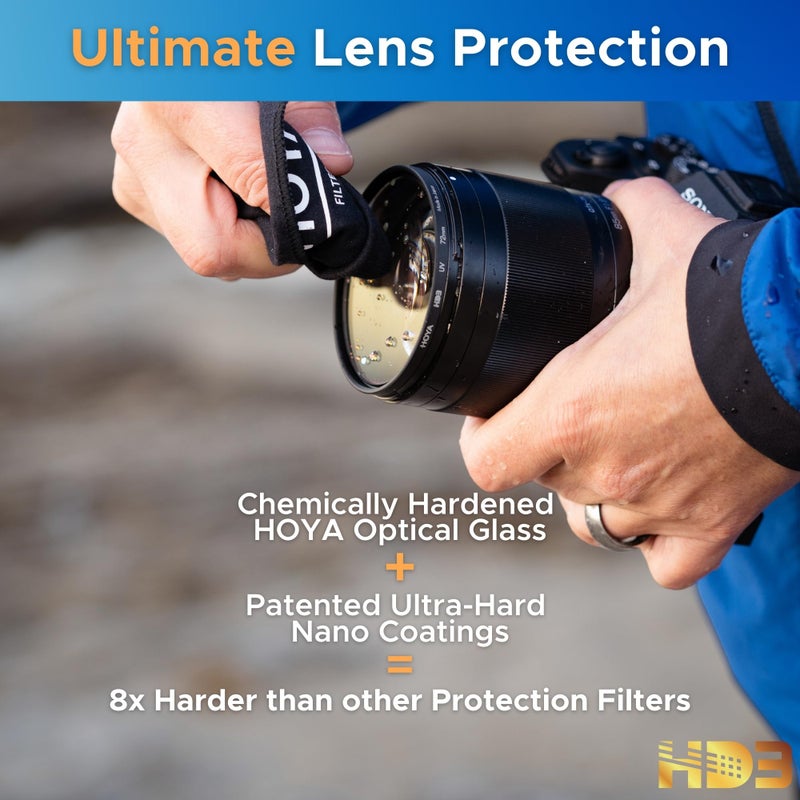 Hoya HD3 58mm UV Protector Filter - Re-Certified for 100MP+ Cameras with Ultra-Hard Nano Coating UV Filter - Stain Resistant, Smudge and Waterproof UV Lens Filter with Aluminum Frame - Image 5