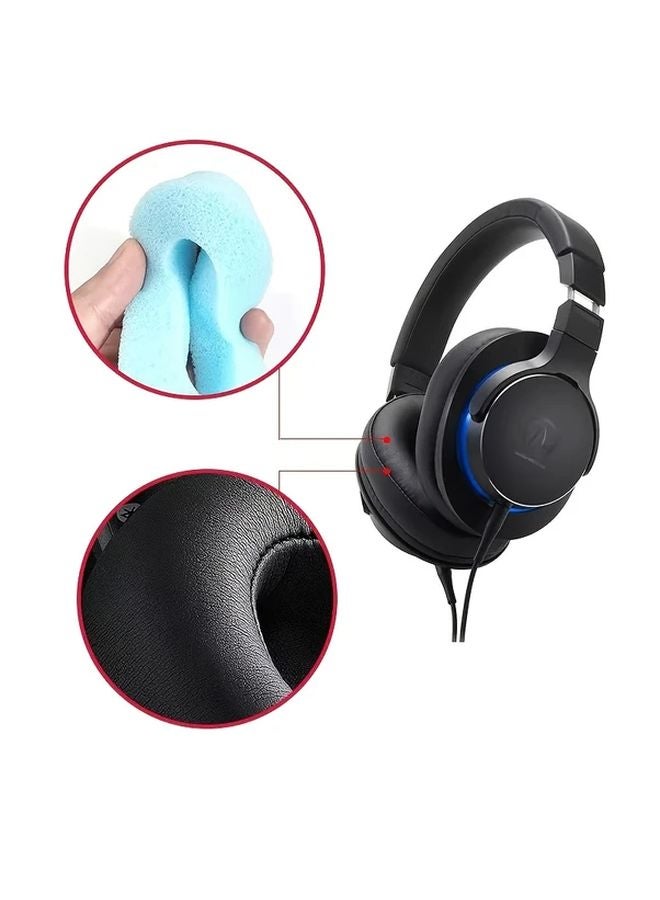 Black Ear Cover Headband Protective Pad Set for ATH MSR7 M50X M40 M50 Headphones - Image 4
