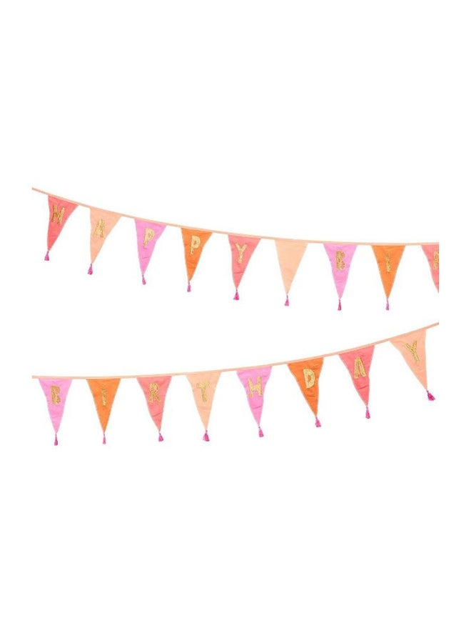 Talking Tables Happy Birthday Fabric Bunting - Image 1