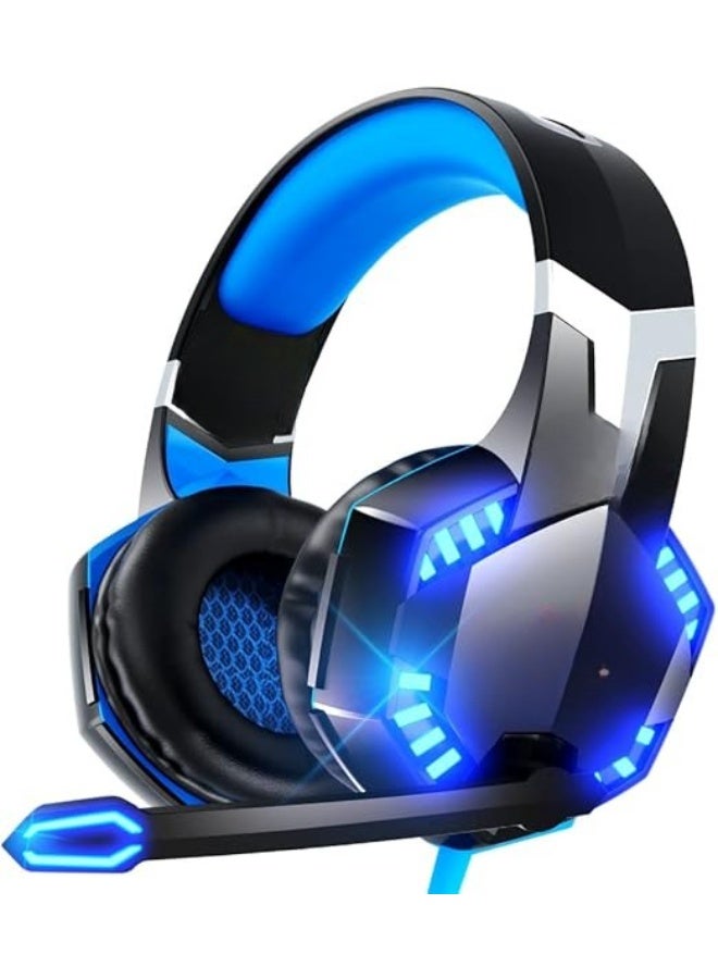 Gaming Headset with Surround Bass & Noise-Canceling Mic – LED Over-Ear Headphones for PS5, PS4, Xbox, PC, Switch & Laptop - Image 2