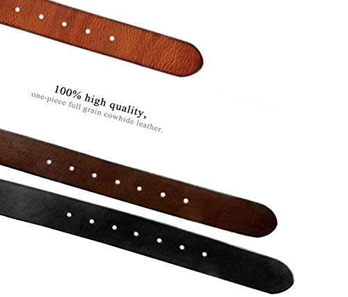 Belts.com 100% One-Piece Full Grain Leather Belt Strap with No Slot Hole 1-1/2"(38mm) Wide (Brown, 32) - Image 4
