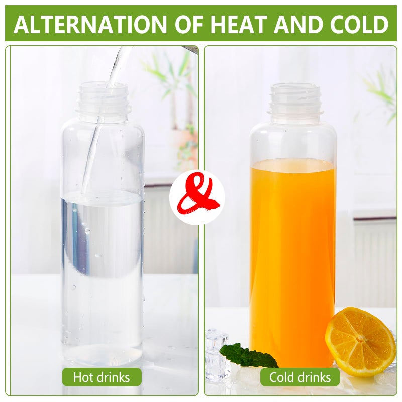 zmybcpack 12 Pack 500 Ml PP Heat-Resistant Plastic Juice Bottles With Caps-Plastic Smoothie Bottles-Reusable Bulk Beverage Containers with Lids For Juice, Beverage(Dishwasher Safe) - Image 3