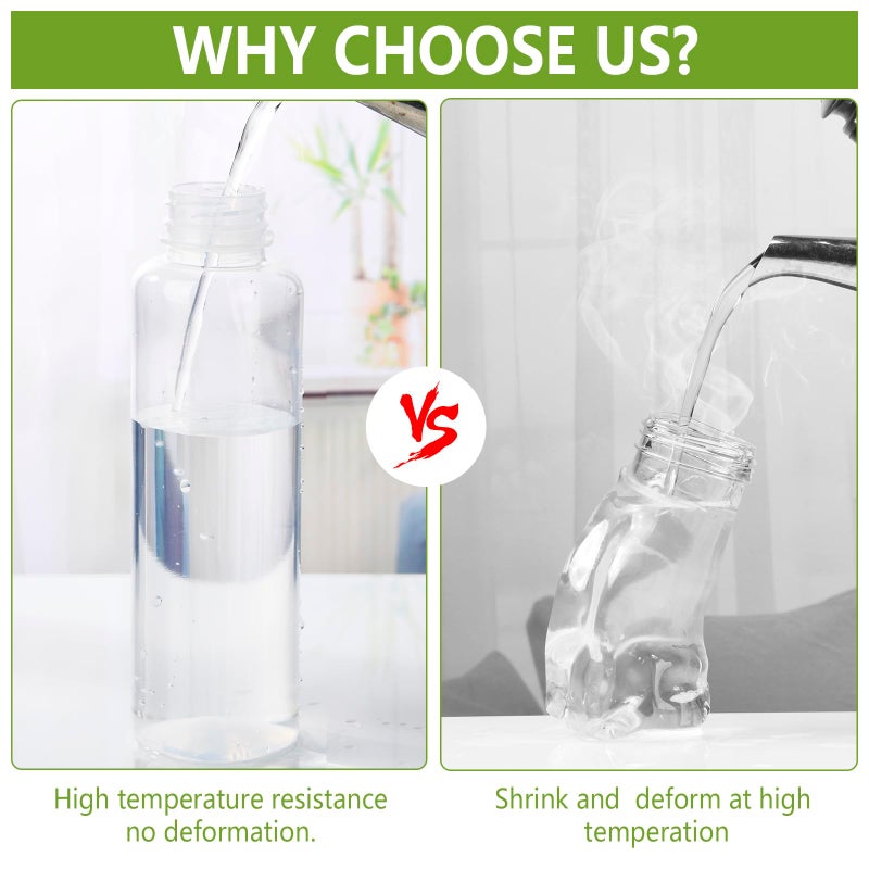 zmybcpack 12 Pack 500 Ml PP Heat-Resistant Plastic Juice Bottles With Caps-Plastic Smoothie Bottles-Reusable Bulk Beverage Containers with Lids For Juice, Beverage(Dishwasher Safe) - Image 4