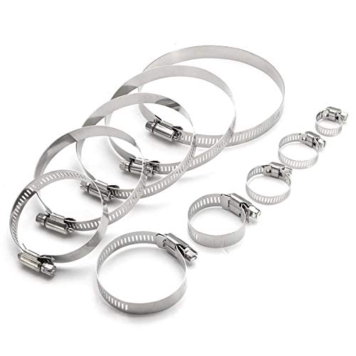 SPEDY Spedy 10Pcs 6Mm114Mm Stainless Steel Hose Pipe Clips Clamps Fasteners Assorted Model No_Alindnk2217  - Image 1