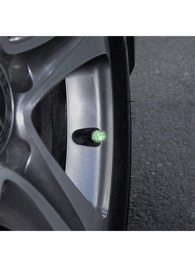 NIBEMINENT 4-Piece Universal Rhinestone Wheel Valve Cap Cover  - Image 3