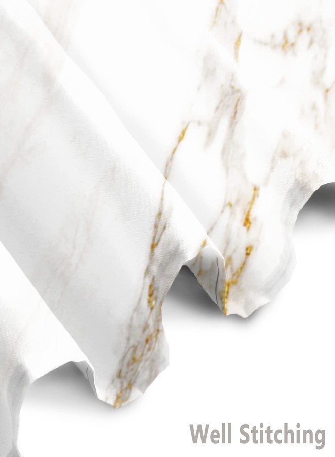 AWERT Abstract Minimalism White and Gold Ink Art Marble Shower Curtain for Bathroom Modern High Definition Printing Waterproof Shower Curtain with Hooks Bathroom Decor 72x72inch - Image 3