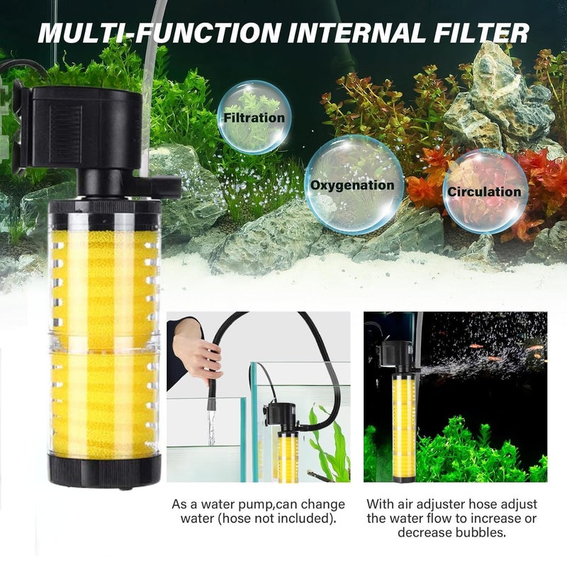 VAYINATO ® (LY-3300 | 20W | 1100L/Hr | Fit for 2.5 Feet Tank) Multi Function Powerful Aquarium Internal Filter, Ultra Quiet Design and Fully Submersible by Petzlifeworld - Image 2