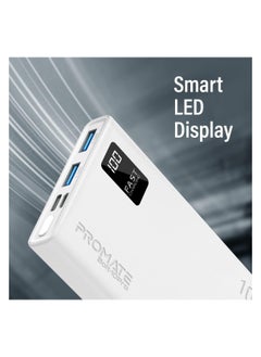 Generic Power Bank, Universal 10000mAh Ultra-Slim Portable Charger, 10W USB-C Input/Output Port, Dual USB, LED, Over-Heating Protection for iPhone 13/14, Galaxy, iPad, Bolt-10Pro - White  - Image 2