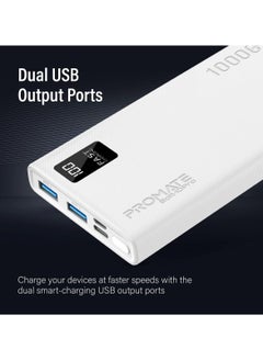Generic Power Bank, Universal 10000mAh Ultra-Slim Portable Charger, 10W USB-C Input/Output Port, Dual USB, LED, Over-Heating Protection for iPhone 13/14, Galaxy, iPad, Bolt-10Pro - White  - Image 5