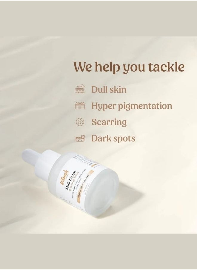 Milk Drops Brightening Serum for Brighter & Even Looking Skin Alpha Arbutin Rice Milk Extract 20ml