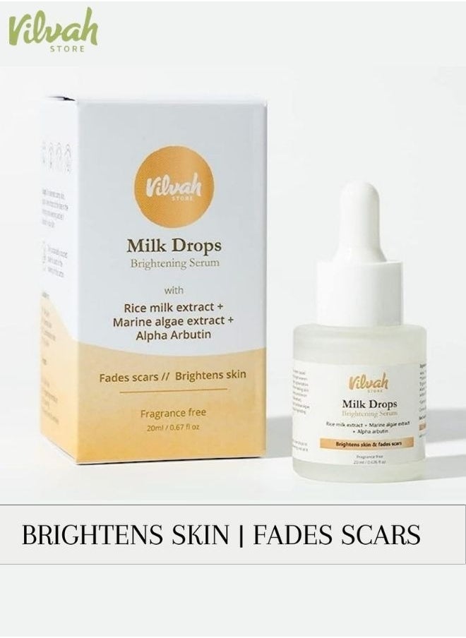Milk Drops Brightening Serum for Brighter & Even Looking Skin Alpha Arbutin Rice Milk Extract 20ml